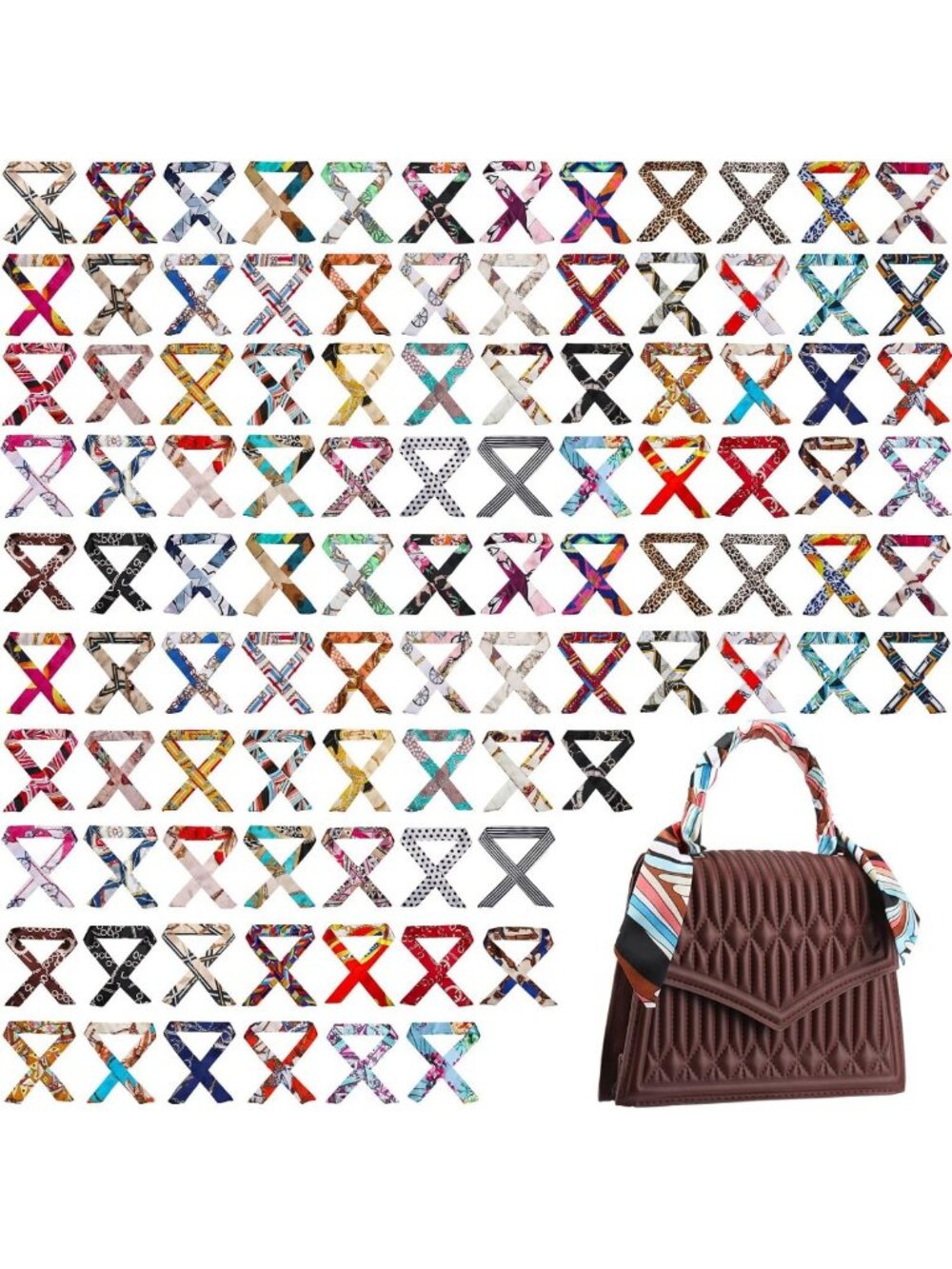 Stylish Handbag Scarf Set - 60/80/100 Pcs Fashion Accessories for Women